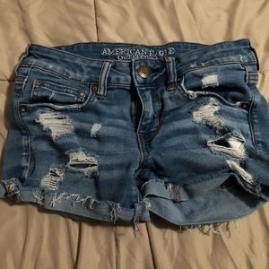 Ripped jean booty shorts